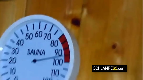 German couple have sex in sauna