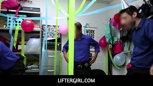 LifterGirl  –  Recidivist teen thief Minxx Marley gangbang fucked by LP officers on duty