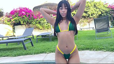 My stepdaughter fucks me in the pool and gets all my hot milk in the ass